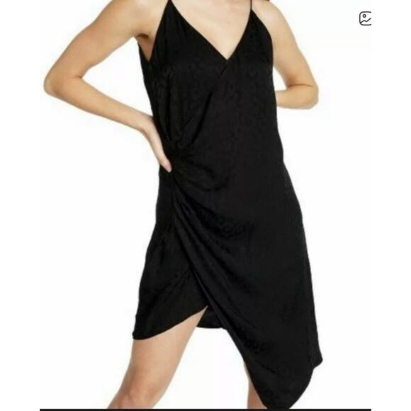 Cushnie X Target Black Animal Print Wrap Look Asymmetric Dress XL - Picture 1 of 5